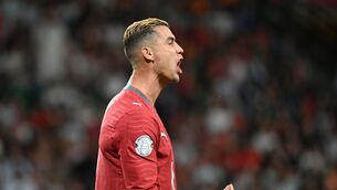 <p>Portugal's Cristiano Ronaldo reacts to a missed chance. Pic: Zed Jameson/PA</p> <p>Portugal's Cristiano Ronaldo reacts to a missed chance. Pic: Zed Jameson/PA</p>