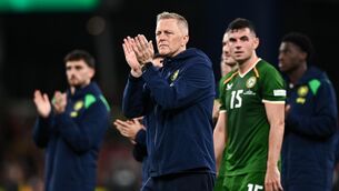 <p>Heimir Hallgrimsson applaudes the fans with his players after the game. Pic Ben McShane/Sportsfile</p> <p>Heimir Hallgrimsson applaudes the fans with his players after the game. Pic Ben McShane/Sportsfile</p>