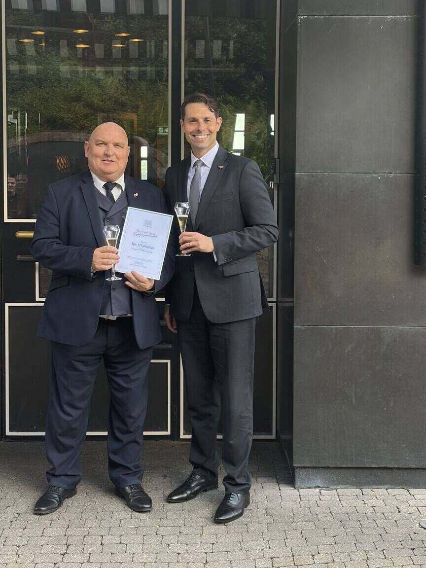 Doorman of The Montenotte Ken O'Callaghan, pictured with the hotel's general manager Juan Tudela. Picture: The Montenotte. Doorman of The Montenotte Ken O'Callaghan, pictured with the hotel's general manager Juan Tudela. Picture: The Montenotte.