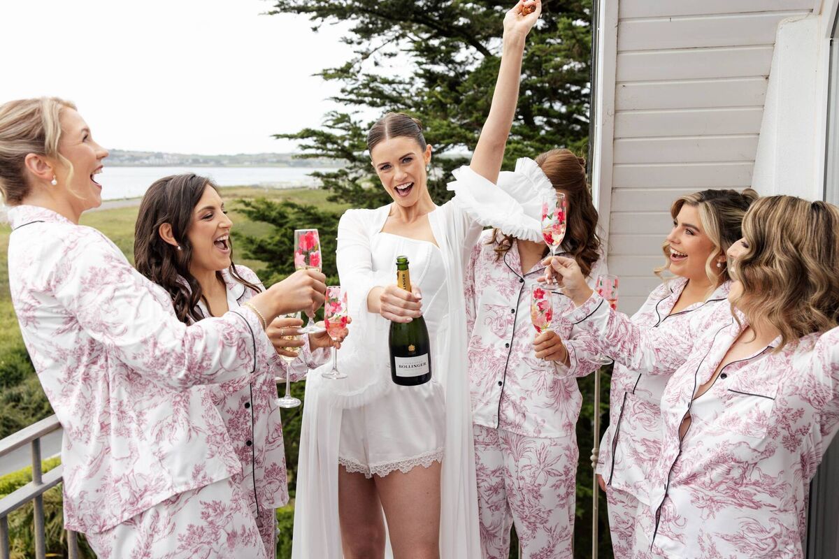 Claire Dowling with her bridal party. Pictures: Matt Brooker Photography