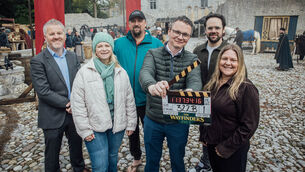 <p>Filming begins on Season 2 of TV drama The Wayfinders in Limerick. On set in Newcastle West, Co Limerick, are Paul C Ryan, Film in Limerick; Jennifer Griffin, producer; Kynan Griffin, producer; culture minister Patrick O’Donovan; Stephen Hall, producer; and Rachael Power, Film in Limerick Picture: Brian Arthur</p> <p>Filming begins on Season 2 of TV drama The Wayfinders in Limerick. On set in Newcastle West, Co Limerick, are Paul C Ryan, Film in Limerick; Jennifer Griffin, producer; Kynan Griffin, producer; culture minister Patrick O’Donovan; Stephen Hall, producer; and Rachael Power, Film in Limerick Picture: Brian Arthur</p>
