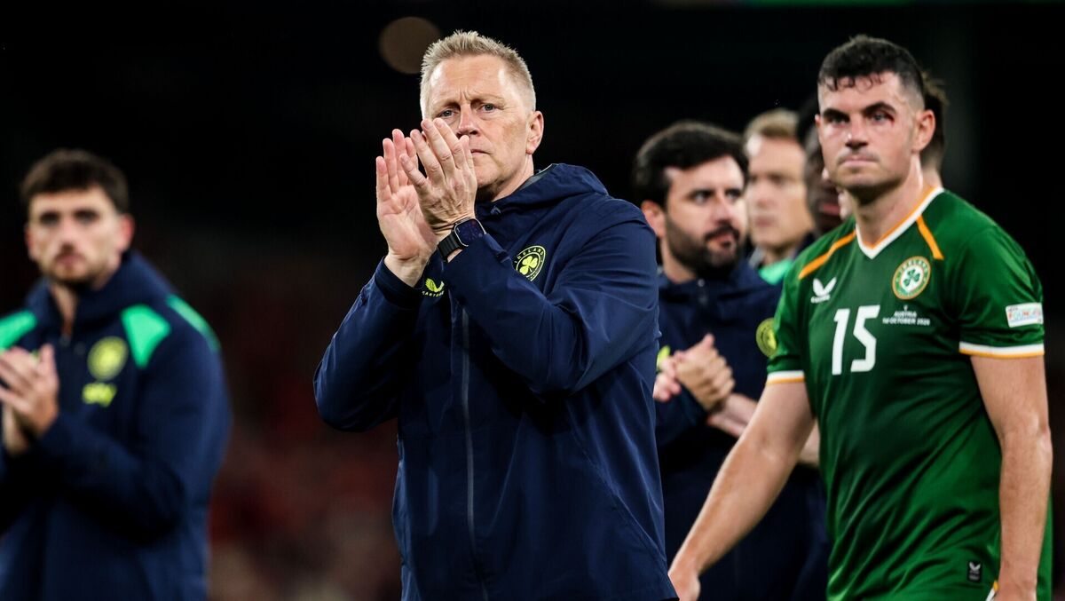 Ireland Head Coach Heimir Hallgrímsson applauds the fans after the game with Austria. Pic: ©INPHO/Nick Elliott Ireland Head Coach Heimir Hallgrímsson applauds the fans after the game with Austria. Pic: ©INPHO/Nick Elliott