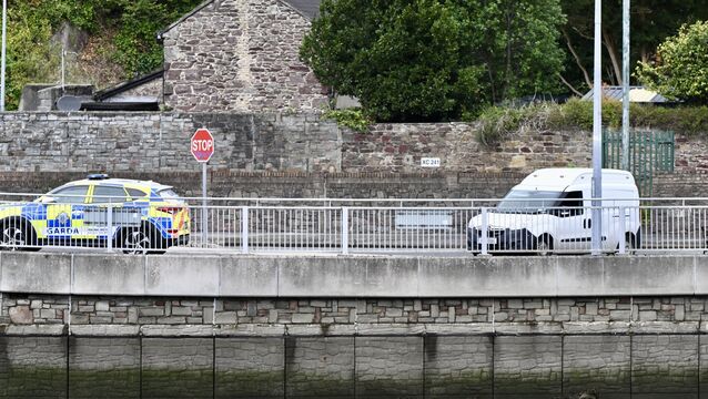 <p>Gardai investigating a road traffic collision on the Lower Glanmire Road, Cork City. Picture: Larry Cummins</p>