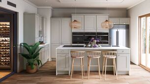 <p>Beguiling blends: Give your new home a kitchen that blends traditional character with a more modern feel, like this Woodie’s Shrewsbury kitchen. </p>