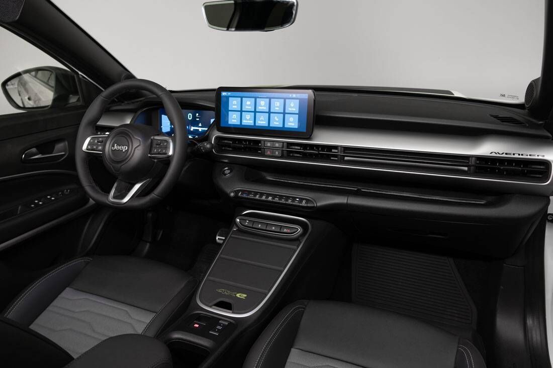 The Jeep Avenger 4XE is well equipped and the touchscreen is easy to use and the separate climate control buttons welcome. The Jeep Avenger 4XE is well equipped and the touchscreen is easy to use and the separate climate control buttons welcome.