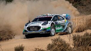 <p>The Irish crew of Josh McErlean/Eoin Treacy (Ford Puma Rally1) in action during Rally Italia Sardegna, the final round of the World Rally Championship. Pict: M-Sport Ford. </p> <p>The Irish crew of Josh McErlean/Eoin Treacy (Ford Puma Rally1) in action during Rally Italia Sardegna, the final round of the World Rally Championship. Pict: M-Sport Ford. </p>