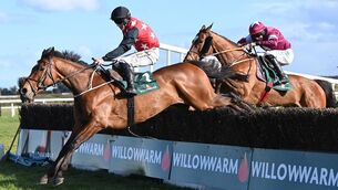 <p>Fleur In The Park en route to Grade One glory at Fairyhouse in April. He will be looking to make a winning return to action at Gowran Park today. 	Picture: Healy Racing</p>