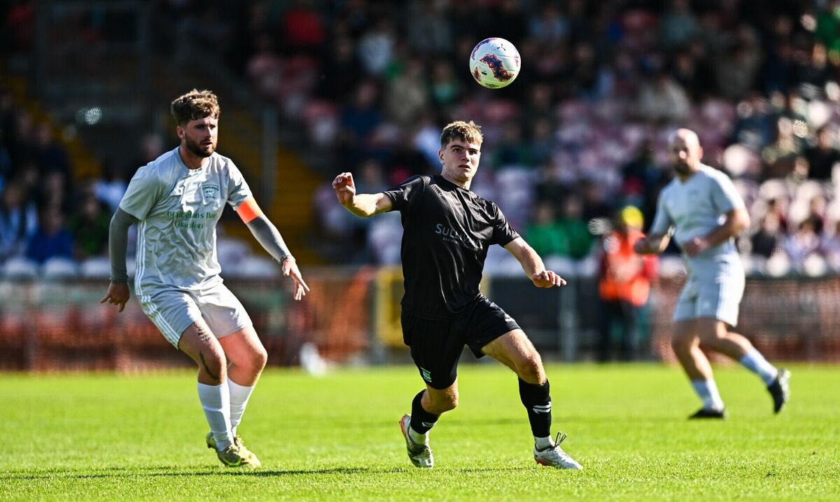 Diarmuid Behan of Evergreen in action against Mark Murphy of Coachford. Pic: Tyler Miller/Sportsfile Diarmuid Behan of Evergreen in action against Mark Murphy of Coachford. Pic: Tyler Miller/Sportsfile