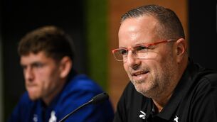 <p>REVENGE: Head coach Ran Ben Simon and Ilay Feingold during an Israel media conference at the TSC Arena in Bačka Topola, Serbia. Photo by Stephen McCarthy/Sportsfile</p>