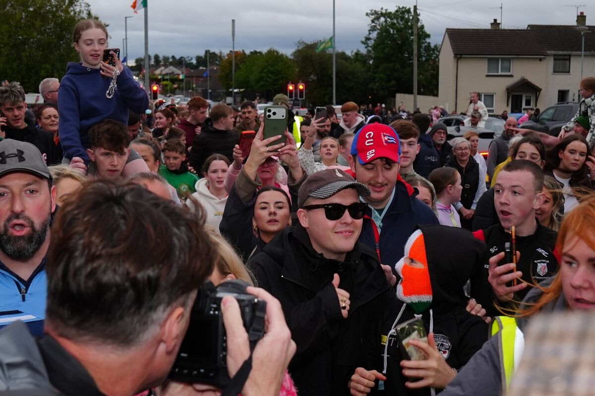 Mo Chara from the band Kneecap at the Garvaghy Road to show support for protesting residents. Picture: Brian Lawless/PA Wire