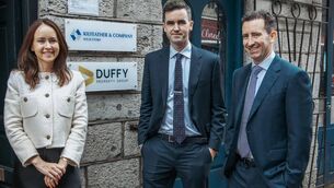 <p> Laura Purcell, Barry Duffy, Mike Duffy of Duffy Property Group. The group has agreed a €65m joint venture partnership with Avenue Capital Group</p> <p> Laura Purcell, Barry Duffy, Mike Duffy of Duffy Property Group. The group has agreed a €65m joint venture partnership with Avenue Capital Group</p>