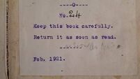 Pair of long-lost books returned to Mayo library after 105 and 71 years