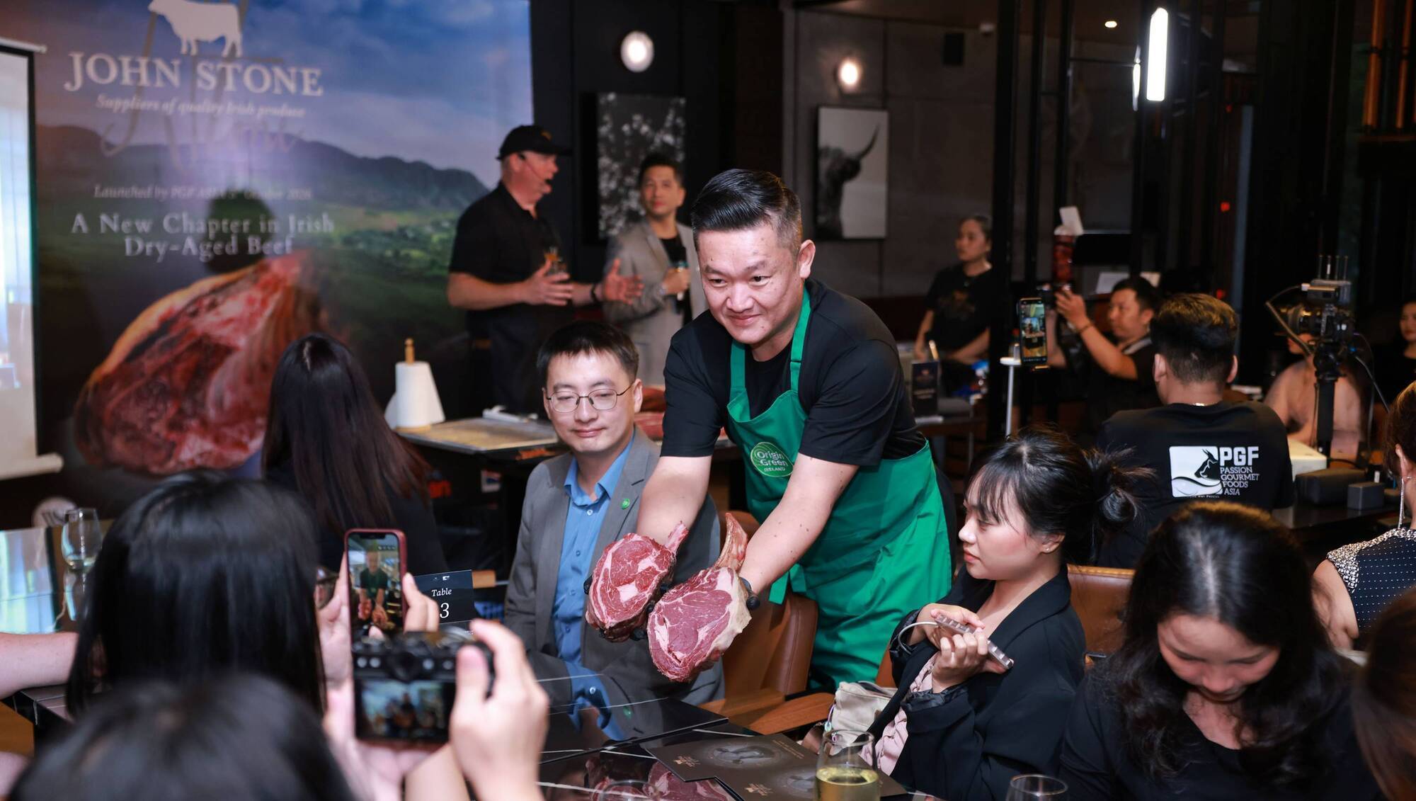 Irish beef was served for the first time in Ho Chi Minh City, Vietnam, with a butchery demonstration with John Stone Fine Foods.