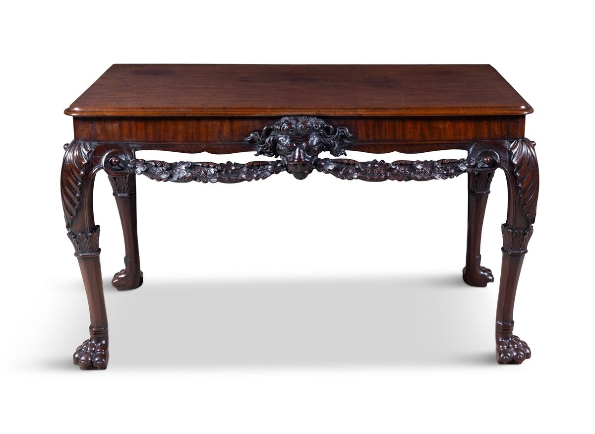 An 18th century Irish mahogany side table. An 18th century Irish mahogany side table.