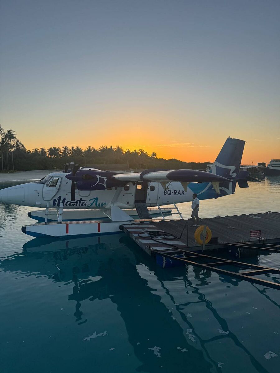 Nicole's morning seaplane back to Malé Nicole's morning seaplane back to Malé