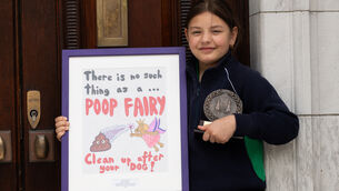 <p>Overall winner of the anti-dog fouling schools poster competition Uliana Kolisnyk, age 9, from 4th class in Bunscoil Chrìost Rì. Photo: Darragh Kane</p>
