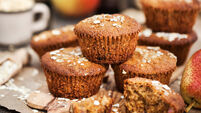 Fresh homemade delicious oat and wholegrain muffins