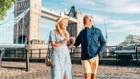 Happy senior couple spending time together in London city