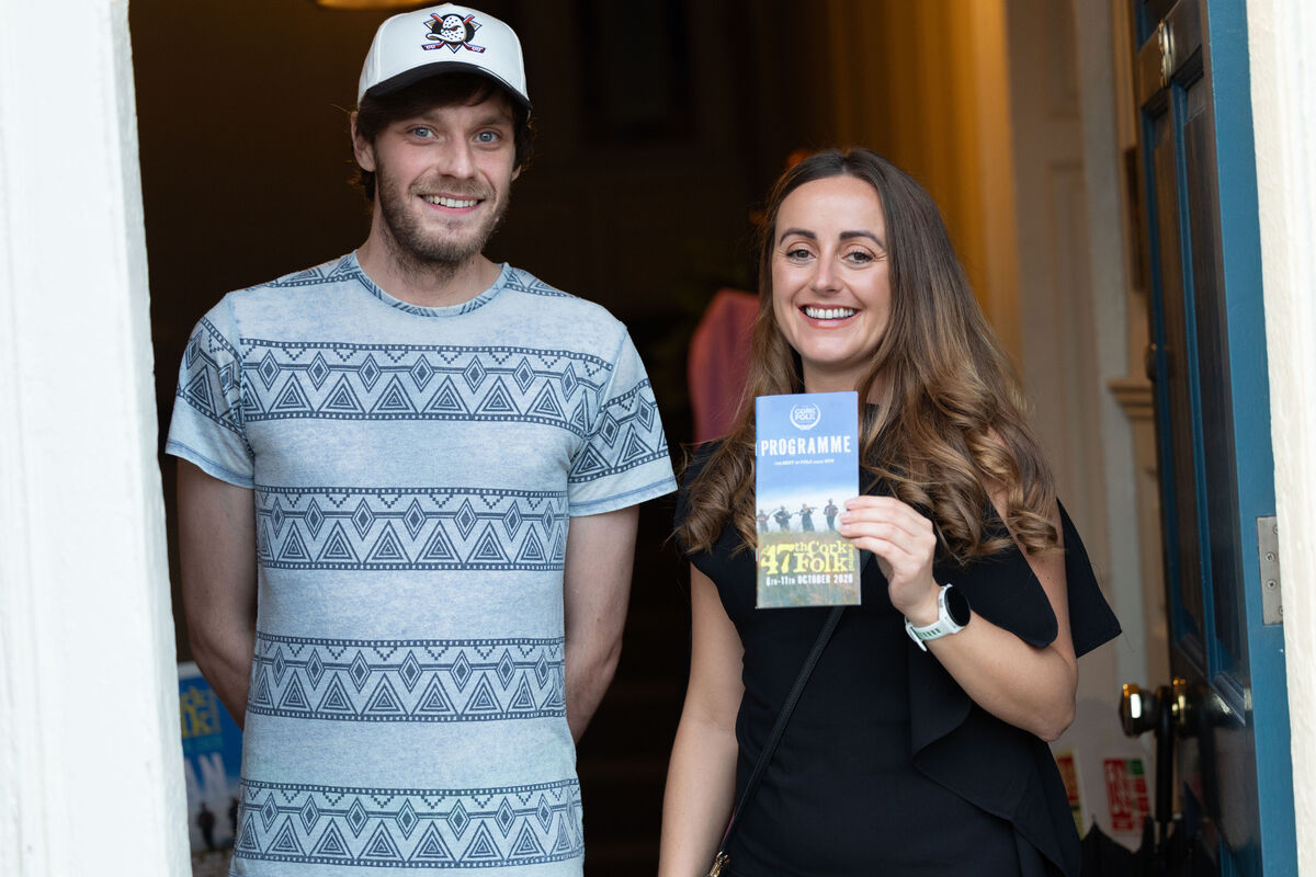 Conor Delaney, Civic Trust House, and Fay Fitzpatrick, Maryborough, at the Folk Festival launch.