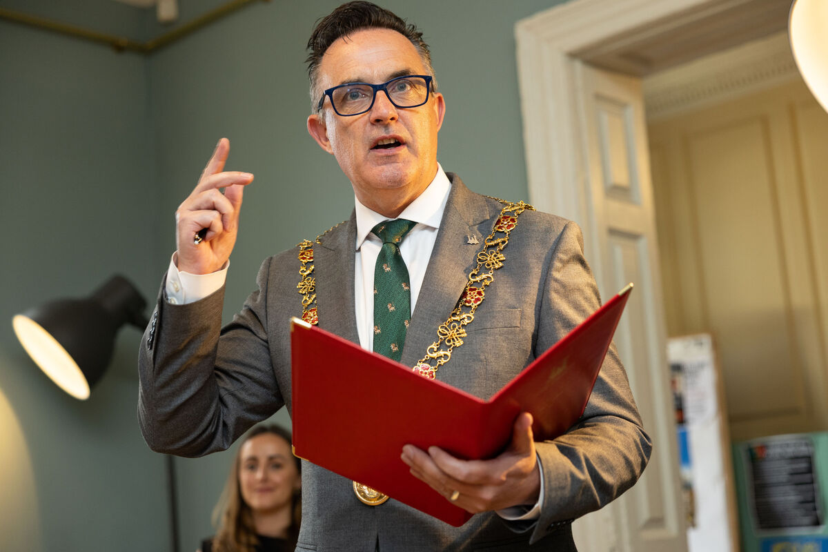  Cork city Lord Mayor Cllr Damian Boylan speaking at the official launch of the 47th annual Cork Folk Festival in Civic Trust House.
