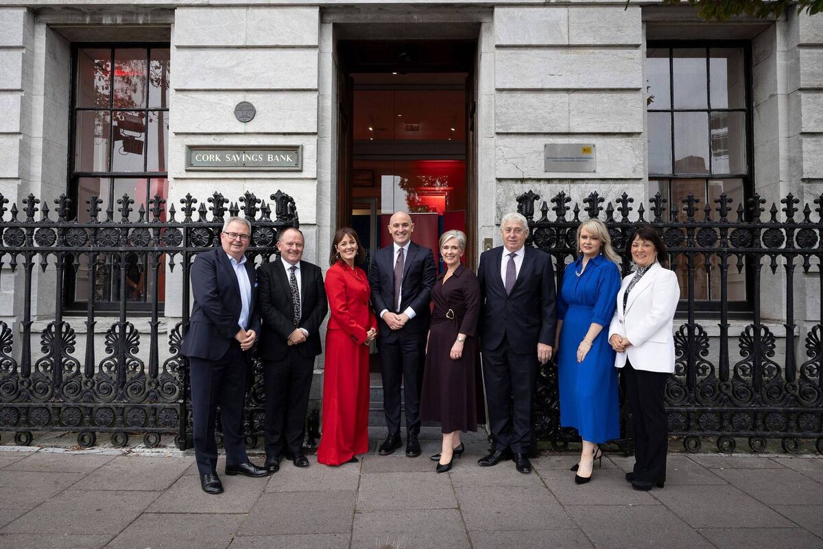 Edward Hanafin, director, Knight Frank Cork; Declan O’Reilly, director, co-founder, Knight Frank Ireland; Marian Finnegan, CEO, Sherry FitzGerald; David McCarthy, director, Head of Knight Frank Cork; Margaret Kelleher, director, Knight Frank Cork; James Meagher, director, co-Founder, Knight Frank Ireland; Amanda Isherwood, associate director, Knight Frank Cork; Anne Heraty, chairperson, Sherry FitzGerald, founder of Cpl Resources.