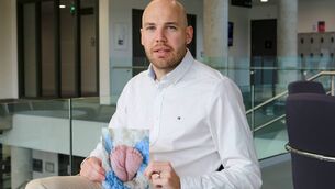 <p>Lewis King, whose son Freddie died at 31 weeks’ gestation, pictured with a photograph of Freddie’s feet. Picture: Paul Molloy</p> <p>Lewis King, whose son Freddie died at 31 weeks’ gestation, pictured with a photograph of Freddie’s feet. Picture: Paul Molloy</p>