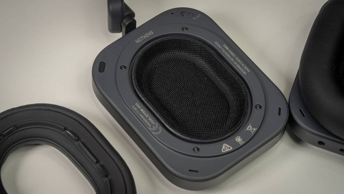 While not as slick as the AirPods Max magnetic earcup, the clip-in pads on the Nothing Headphone (1) Pro are easy to replace. Picture: Noel Campion