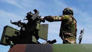 <p>Members of the Defence Forces during the 128th Infantry Battalion Unifil Mission Readiness Exercise at Glen of Imaal, Co Wicklow. Picture: Brian Lawless/PA</p> <p>Members of the Defence Forces during the 128th Infantry Battalion Unifil Mission Readiness Exercise at Glen of Imaal, Co Wicklow. Picture: Brian Lawless/PA</p>