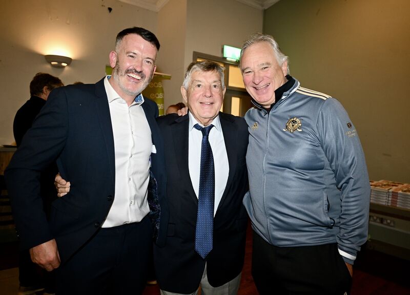 Hurling legends… Donal Og Cusack, Babs Keating of Tipperary and Tomas Mulcahy at the book launch. Cork and Glen Rovers hurling legend Patrick Horgan launched his book ‘Hoggie’ at the Glen Rovers clubhouse. Picture: Larry Cummins Hurling legends… Donal Og Cusack, Babs Keating of Tipperary and Tomas Mulcahy at the book launch. Cork and Glen Rovers hurling legend Patrick Horgan launched his book ‘Hoggie’ at the Glen Rovers clubhouse. Picture: Larry Cummins