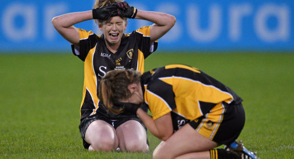 Dejected Mourneabbey players Maire O'Callaghan, left, and Eimear Harrington at the end of the game. Photo: David Maher / SPORTSFILE