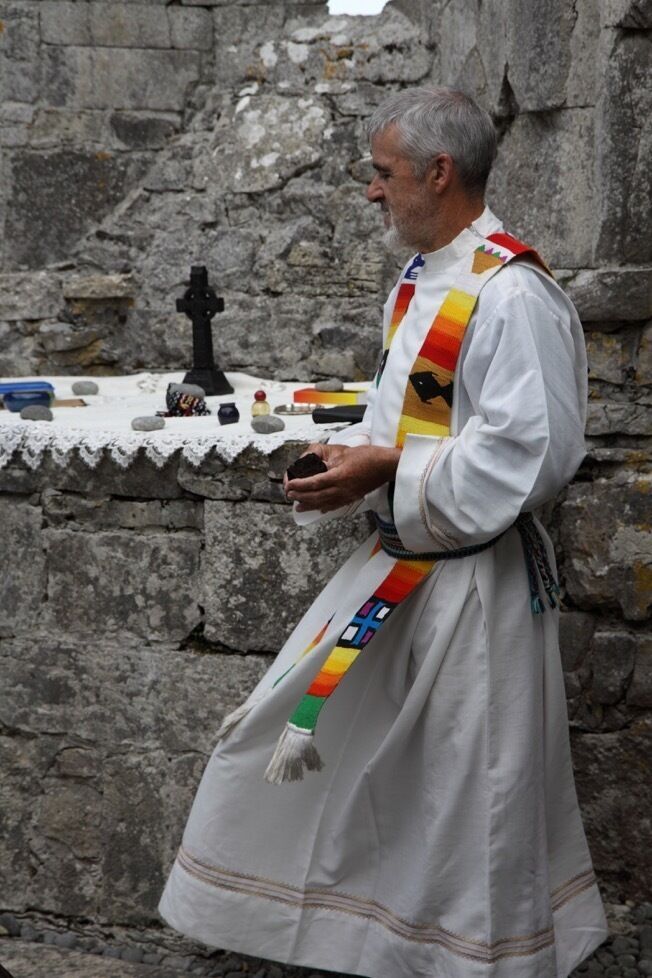 Dara Molloy holding a Celtic ceremony