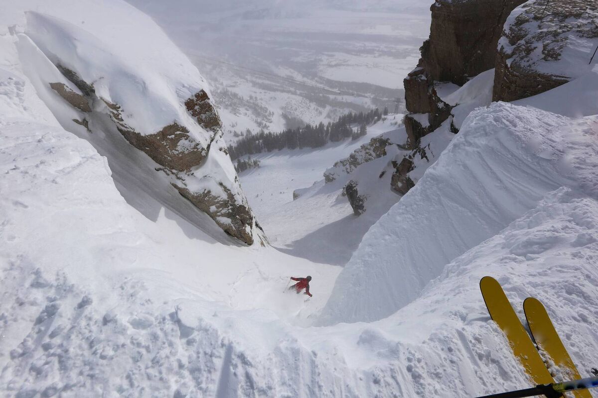 The intimidating Corbet's Couloir at Jackson Hole, Wyoming