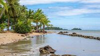 Paradisical tropical beaches, islands and islets on Vanua Levu island near Savusavu, the hidden paradise of Fiji, Fiji, South Pa