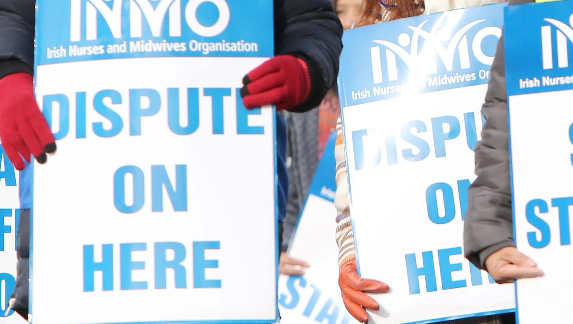 The protests, centred on demands for a new public sector pay deal, involve members of the Irish Medical Organisation and the Irish Nurses and Midwives Organisation (INMO).