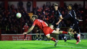 <p>Shelbourne's John Martin scores his fifth goal. Pic: Bryan Keane/Inpho</p> <p>Shelbourne's John Martin scores his fifth goal. Pic: Bryan Keane/Inpho</p>