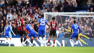<p>UP AND RUNNING: Chelsea's Jordan Henderson scores their side's first goal of the game during the Premier League match at Stamford Bridge, London.</p> <p>UP AND RUNNING: Chelsea's Jordan Henderson scores their side's first goal of the game during the Premier League match at Stamford Bridge, London.</p>