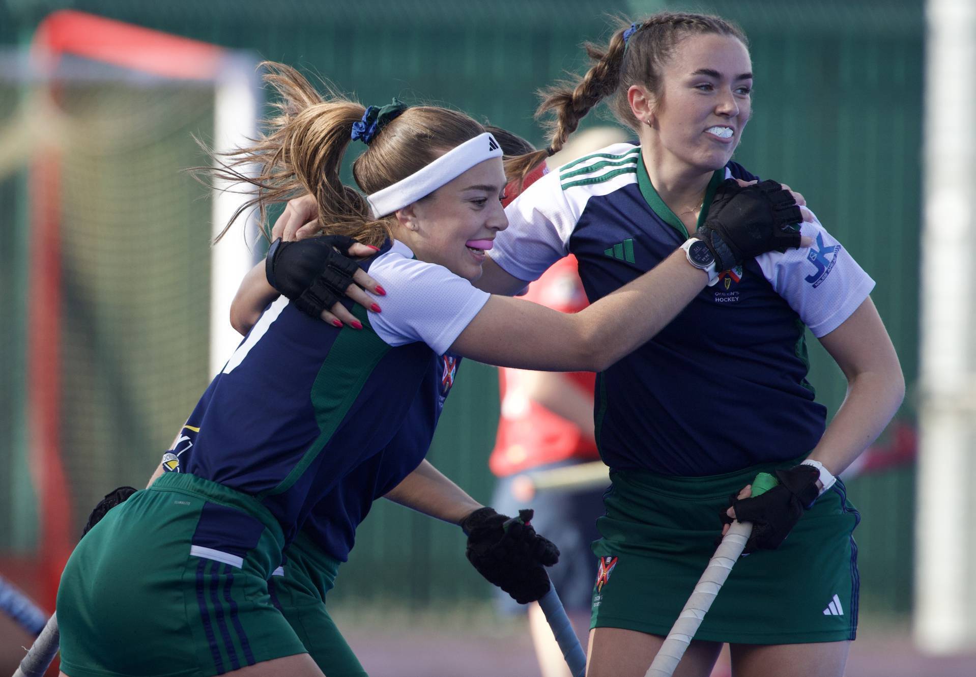 WINNING FEELING: Queen’s narrowed the gap with a commanding win at home to Monkstown Pic: Front Row Union