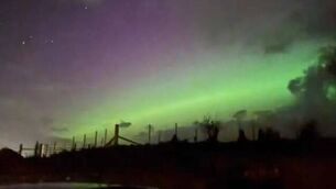 <p>The northern lights seen in Antrim. Picture: Dympna Magee/Aurora Alerts Ireland/Instagram </p>
