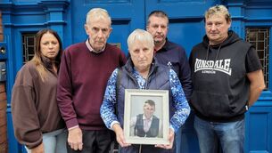 <p>John Murphy's family outside Dublin Coroner’s Court. His sister Helena Browne. father Seán, mother Eileen, brother Michael, and brother-in-law Ger Browne.</p> <p>John Murphy's family outside Dublin Coroner’s Court. His sister Helena Browne. father Seán, mother Eileen, brother Michael, and brother-in-law Ger Browne.</p>