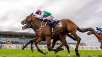 Joey Sheridan on Princess Child, farside, gets the better of Colin Keane on Faiyum 11/10/2026