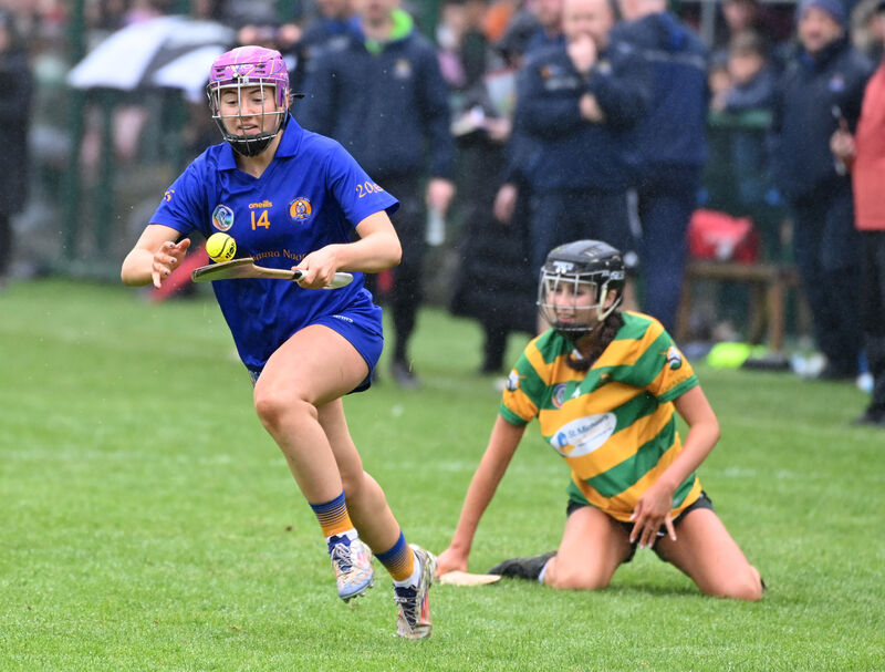 St Finbarr's Orlaith Cahalane breaks from Blackrock's Maeve Cashman during the SE Systems Cork senior camogie championship final at MTU. Picture: Eddie O'Hare
