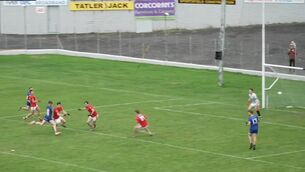 <p>Shane Cronin scored a crucial late goal for Spa against East Kerry. Pic: Clubber TV</p>