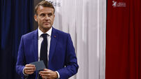 French President Macron votes in the first round of the 2024 snap legislative elections