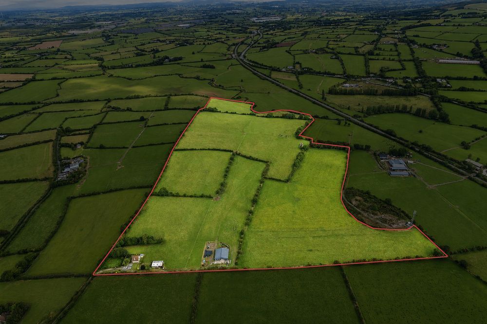 Marked aerial photo of the 75-acre farm at Kilbroney, Churchtown, Co Cork. Marked aerial photo of the 75-acre farm at Kilbroney, Churchtown, Co Cork.