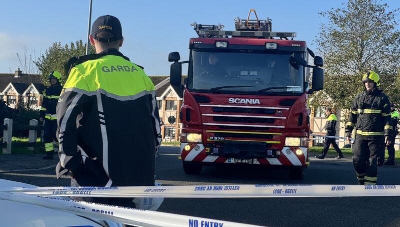 Emergency Services at the scene of an overnight fire in the Birchwood estate in Waterford City. Picture: Mícheál Ó Scannáil/PA Wire