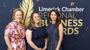 <p>Maria O'Gorman Skelly, Director Of Sales and Marketing Limerick Strand Hotel, Emma Morgan, Vice President Limerick Chamber, Emma Foote, Shannon Airport Group at the launch of the Limerick Chamber Regional Business Awards. The award take place on November 13. Picture: Arthur Ellis</p> <p>Maria O'Gorman Skelly, Director Of Sales and Marketing Limerick Strand Hotel, Emma Morgan, Vice President Limerick Chamber, Emma Foote, Shannon Airport Group at the launch of the Limerick Chamber Regional Business Awards. The award take place on November 13. Picture: Arthur Ellis</p>