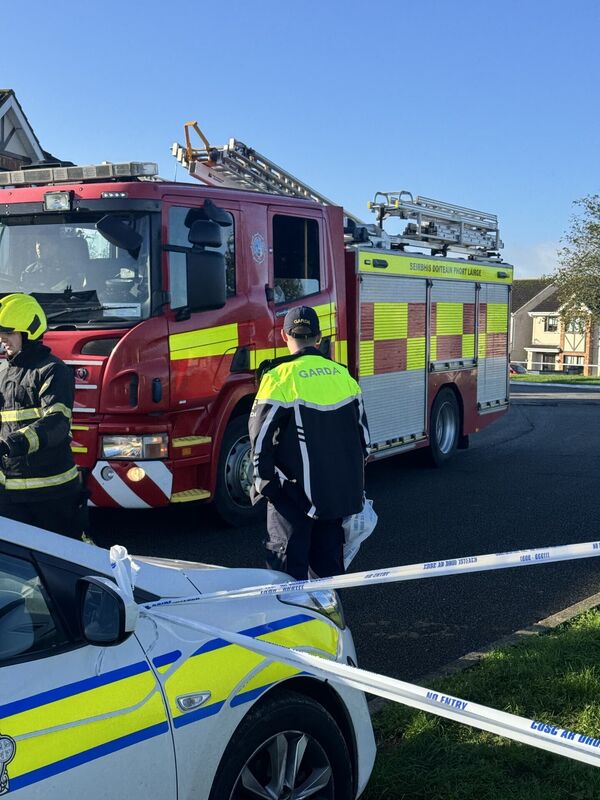 Emergency Services at the scene of an overnight fire in the Birchwood estate in Waterford City. Picture: Mícheál Ó Scannáil/PA Wire