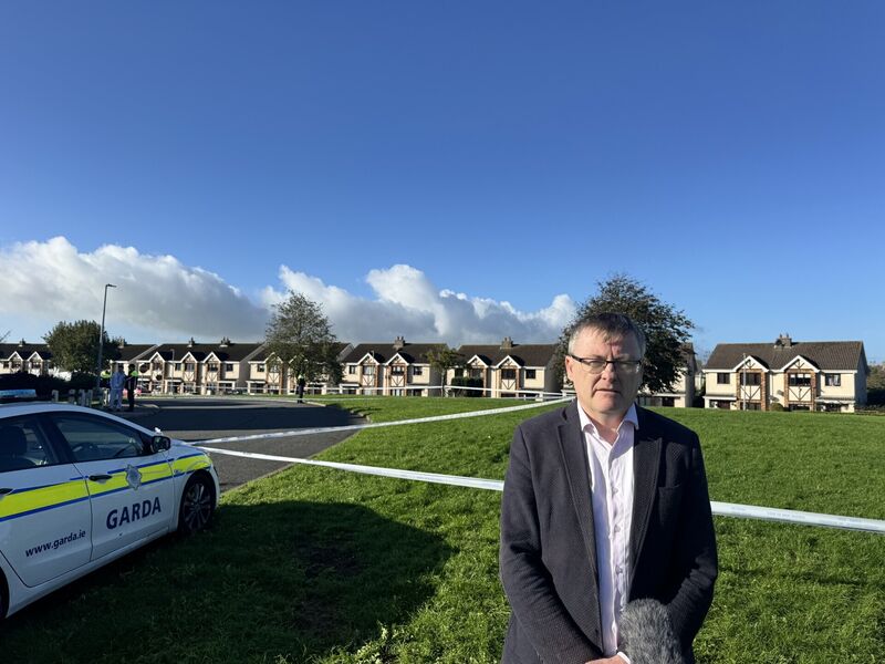Sinn Féin TD for Waterford, David Cullinane speaking at the scene of an overnight fire in the Birchwood estate in Waterford City. Picture: Mícheál Ó Scannáil/PA Wire
