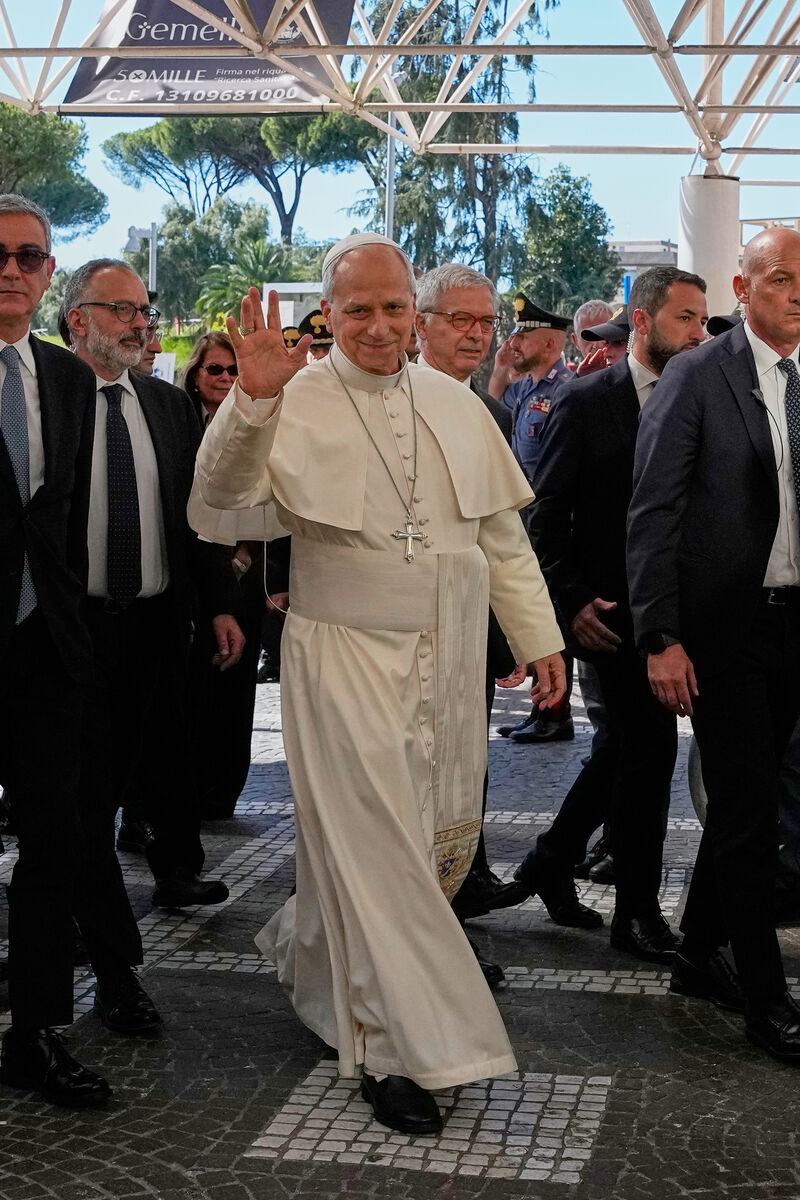 Pope Leo arriving at the Agostino Gemelli Polyclinic in Rome today, Tuesday, for his operation. Picture: AP Pope Leo arriving at the Agostino Gemelli Polyclinic in Rome today, Tuesday, for his operation. Picture: AP