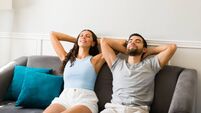 Relaxed couple feeling cool during a heat wave